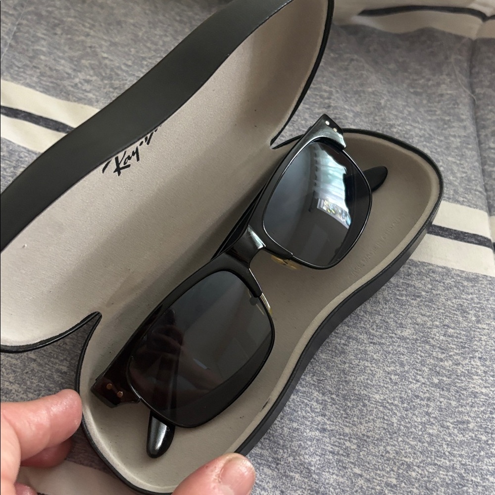 Ray-Ban Black and Silver Sunglasses with Case